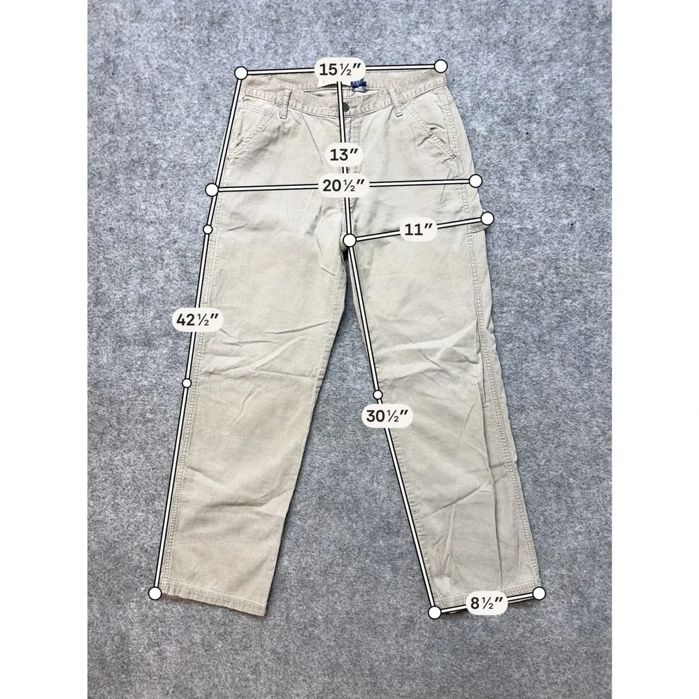 Vintage GAP Corduroy Carpenter Pants Men's Size 32x32 Tan Beige Utility Workwear